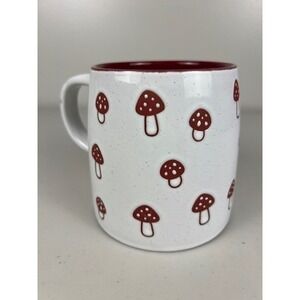 Mushroom Mug 24 oz by Gallery Tabletop White Red Speckled Ceramic Coffee Tea Cup